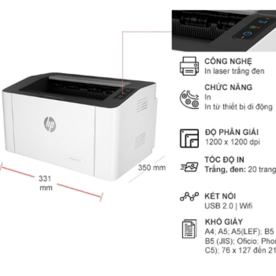  Máy in Laser đen trắng HP 107W