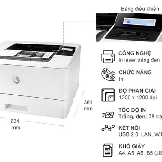 Máy in HP LaserJet Pro M404dw